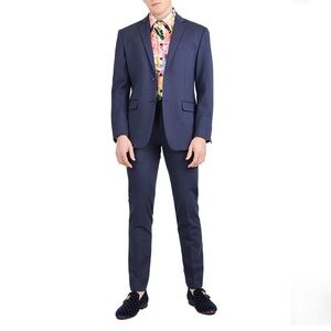 Elegant Men's Dark Blue Suit